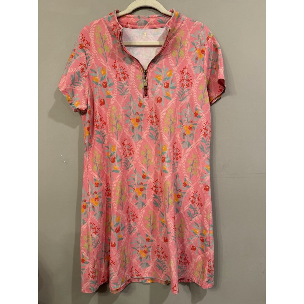 Spartina 449 Serena Pique Dress Queens Topiary Pink Floral XL